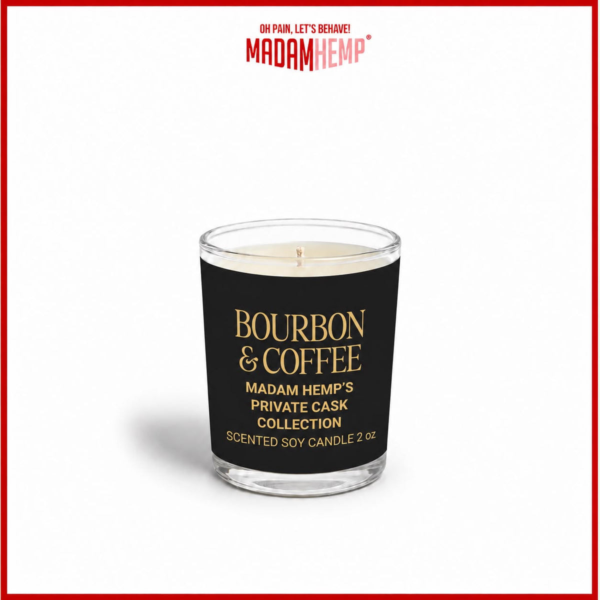 Bourbon & Coffee Hemp Candle 2oz bathroom candle – Madam Hemp