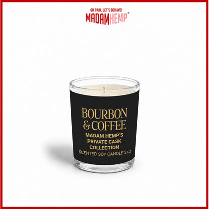Bourbon & Coffee Hemp Candle 2oz bathroom candle – Madam Hemp
