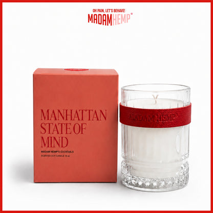 Manhattan State Of Mind Hemp Candle 10oz – orange, scotch and cherry – Madam Hemp