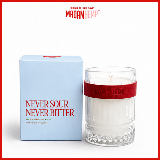 Not Bitter Not Sour Hemp Candle 10oz – lemon, whiskey and amaretto – Madam Hemp