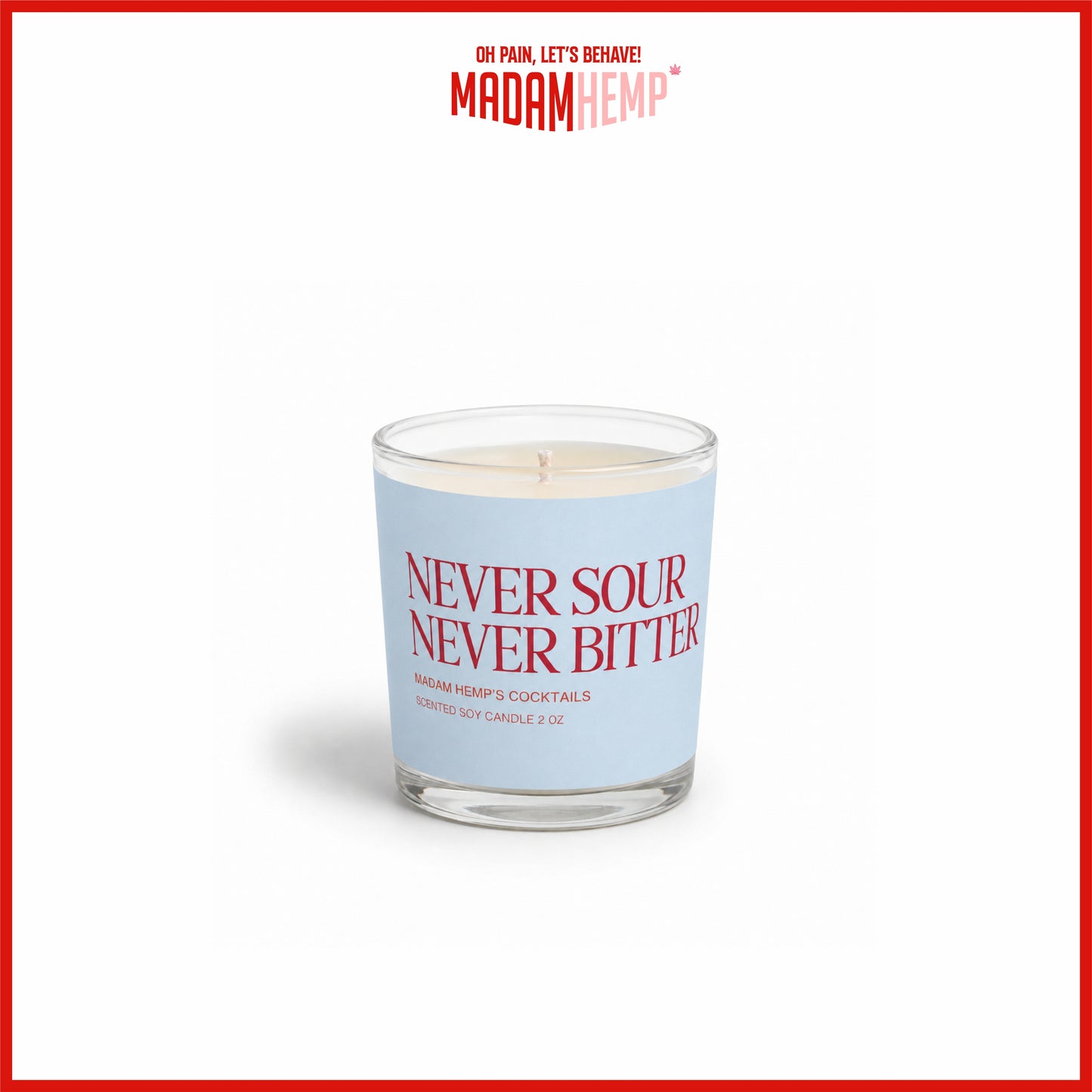 Not Bitter Not Sour Hemp Candle 2oz bathroom candle – Madam Hemp