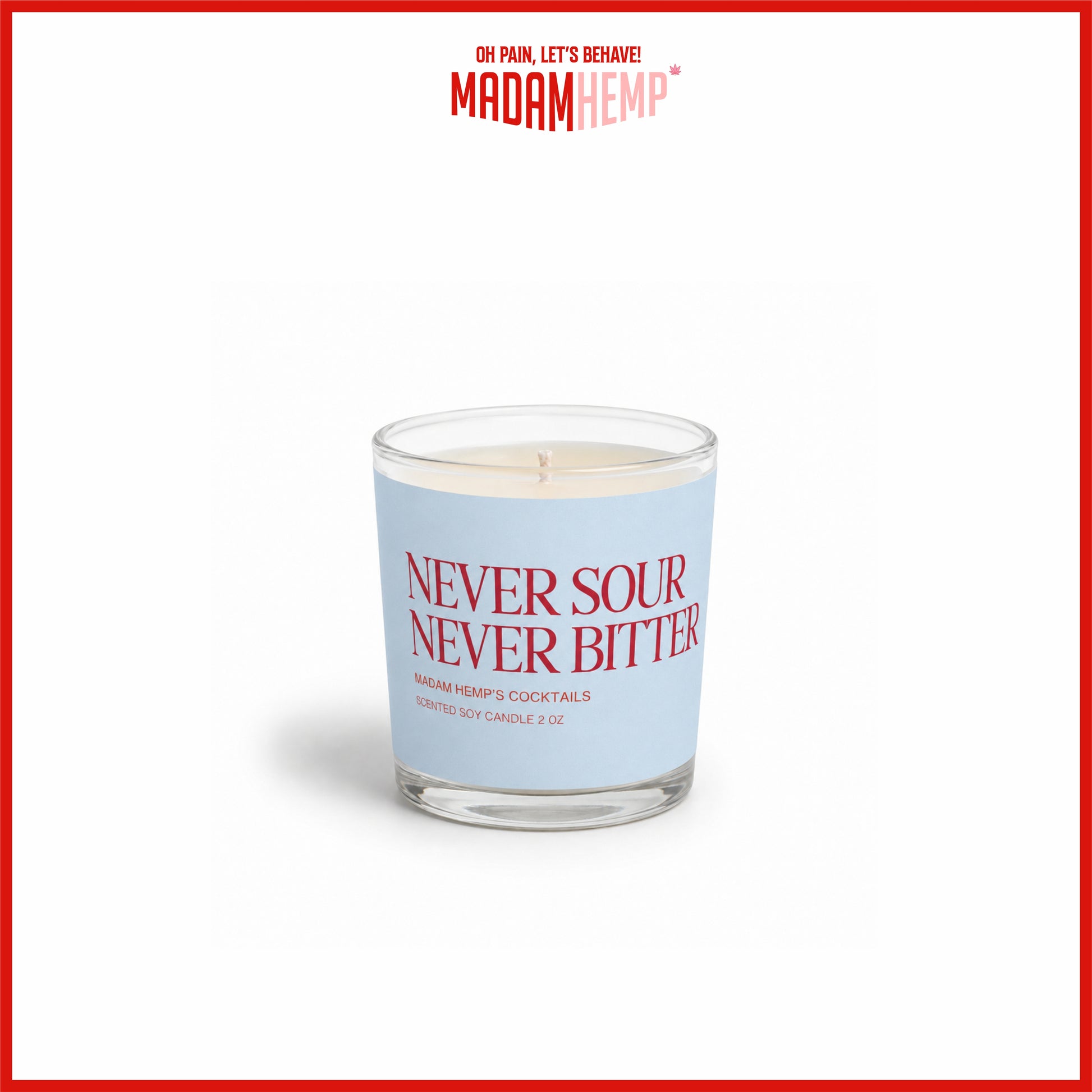 Not Bitter Not Sour Hemp Candle 2oz bathroom candle – Madam Hemp