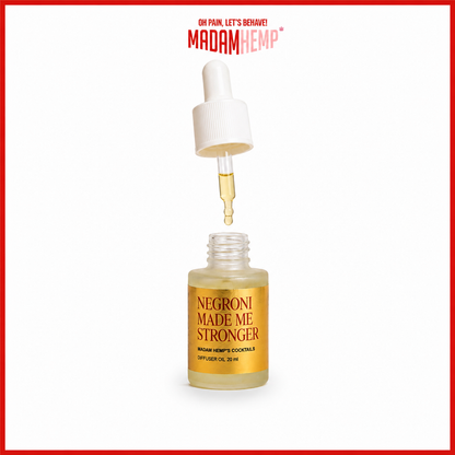 Negroni Made Me Stronger Hemp Reed Diffuser Oil bottle – Madam Hemp India