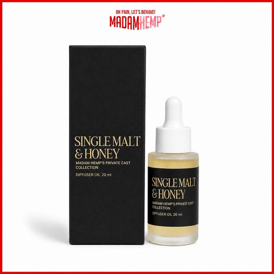 Single Malt & Honey Hemp Diffuser Oil 20ml – longan honey, single malt and clove – Madam Hemp