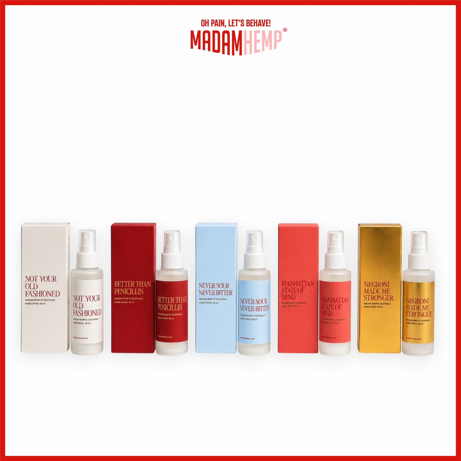 Madam Hemp hemp home spray collection – four cocktail-inspired scents