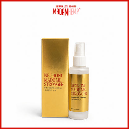 Negroni Made Me Stronger Hemp Home Spray 50ml – campari, gin and orange – Madam Hemp
