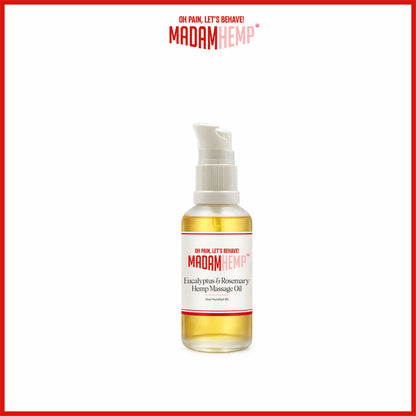 Eucalyptus & Rosemary Hemp Massage Oil 100ml – Madam Hemp India