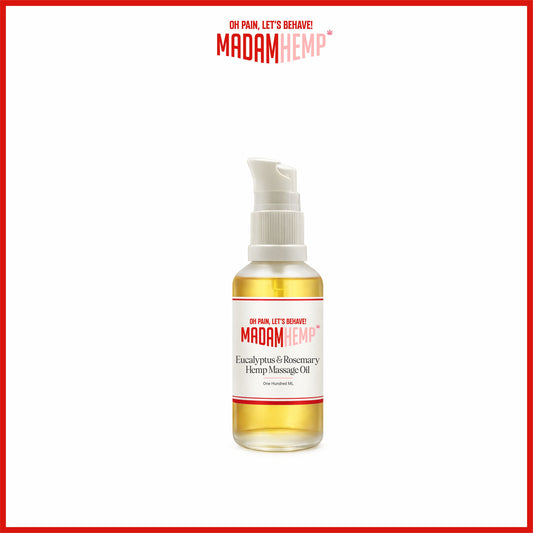 Eucalyptus & Rosemary Hemp Massage Oil 100ml – Madam Hemp India