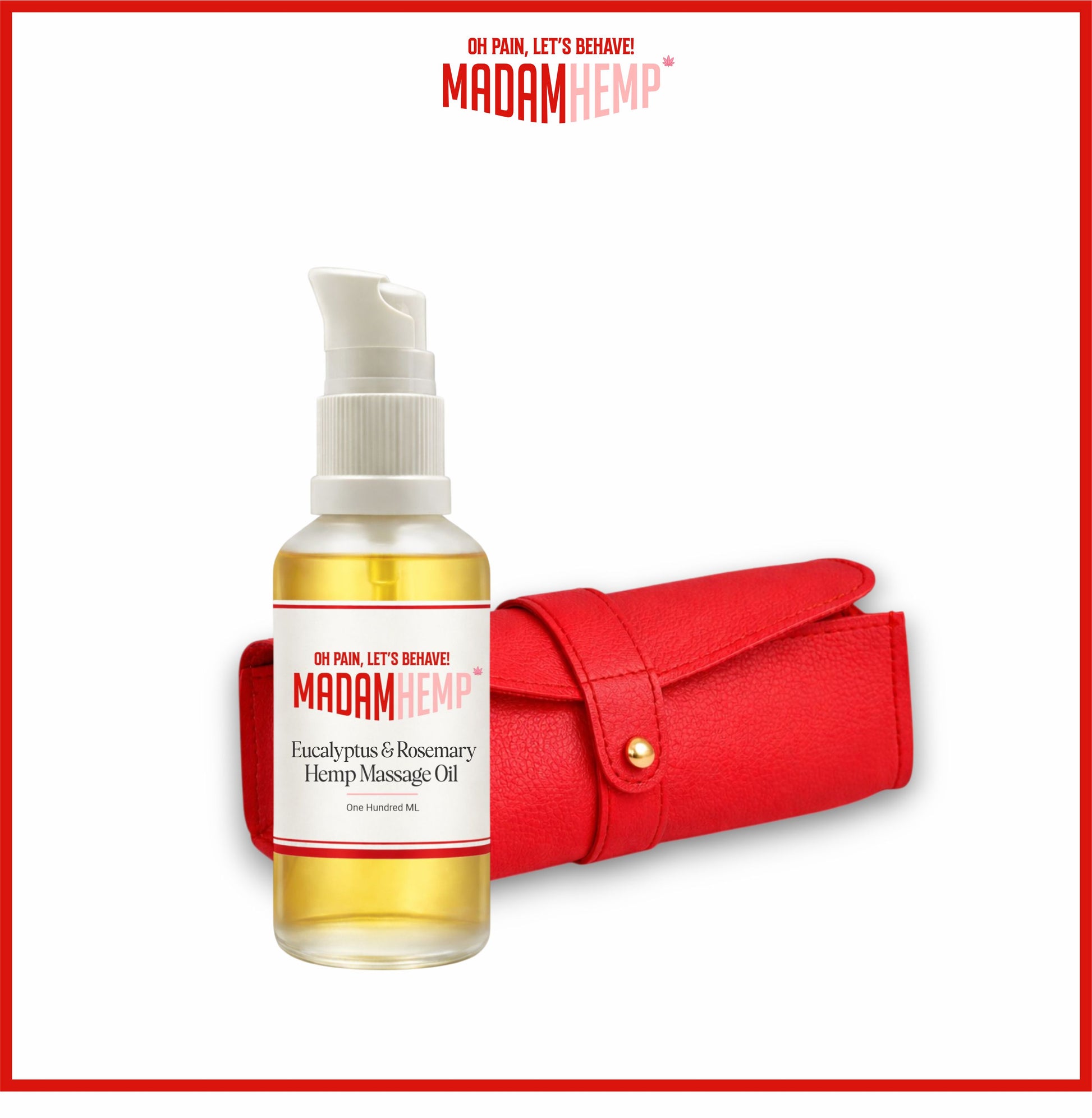 Eucalyptus & Rosemary Hemp Massage Oil bottle – KNOTTY by Madam Hemp
