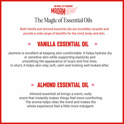 Vanilla and almond essential oils – Madam Hemp sleep cream