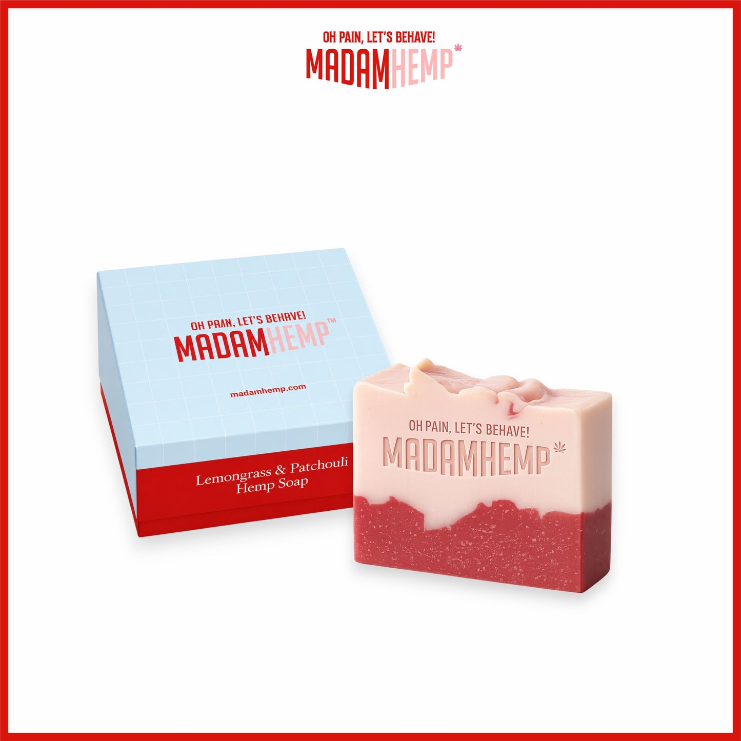 Lemongrass & Patchouli Hemp Soap bar close-up – Madam Hemp India